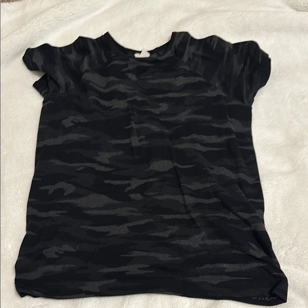 Kids Black Camouflage T-Shirt